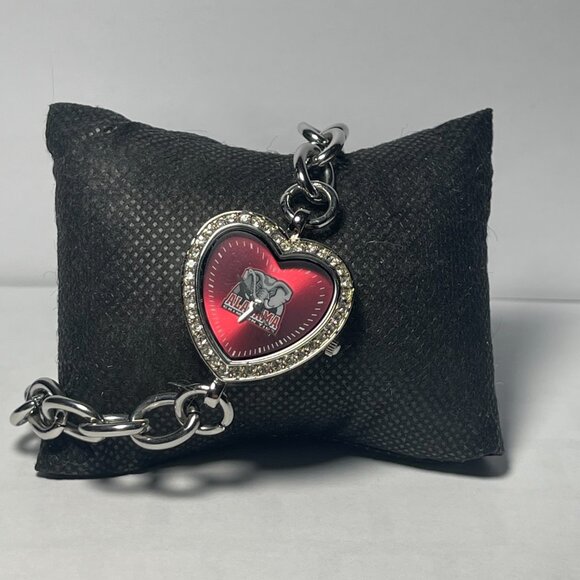Alabama Crimson Tide NCAA Heart Stainless-Steel Bracelet Watch by Game Time NEW - Picture 1 of 4